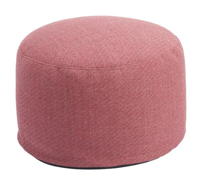 Aruz Red Olefin Fabric Outdoor Ottoman