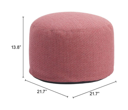 Aruz Red Olefin Fabric Outdoor Ottoman