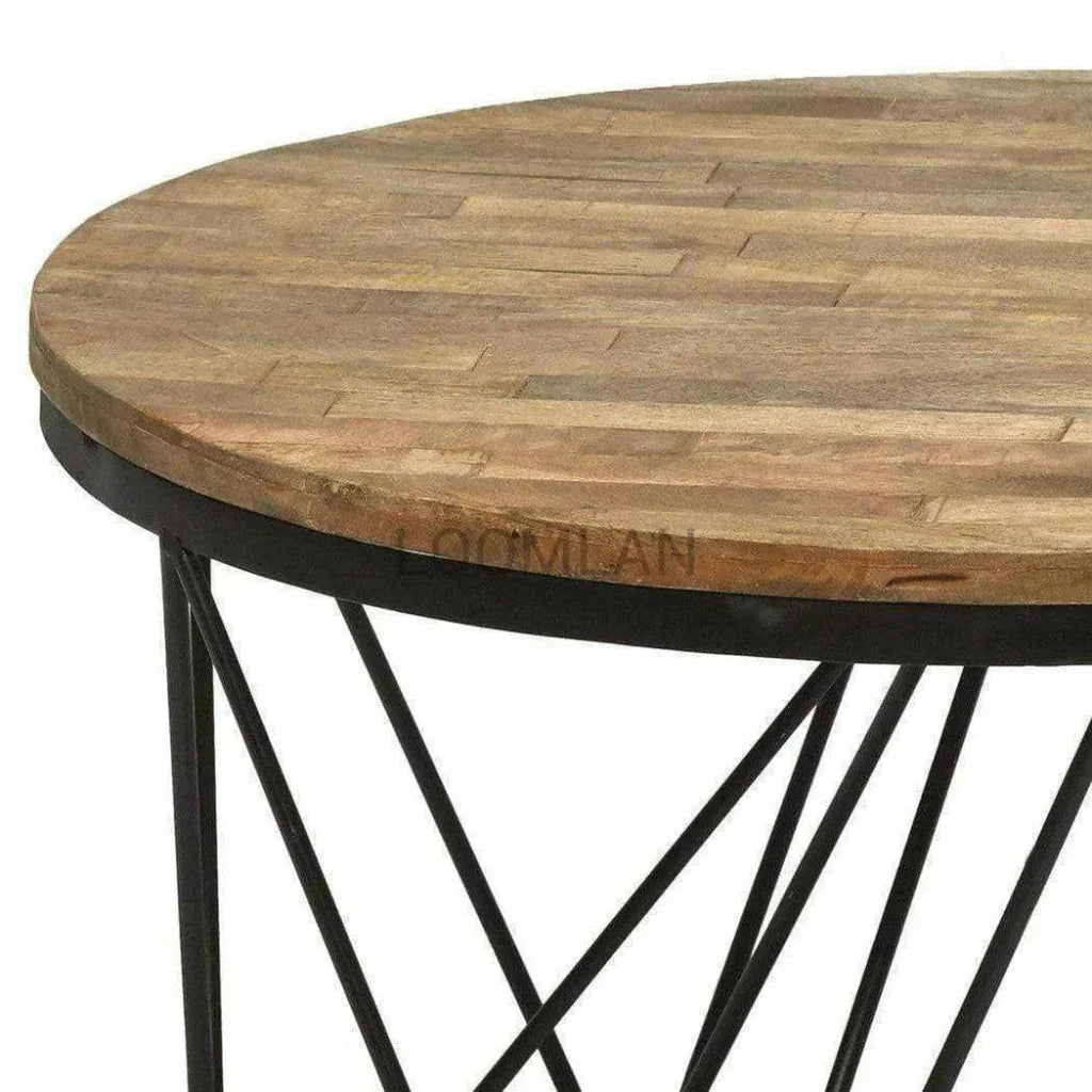 Arymira Reclaimed Wood Round Side Table