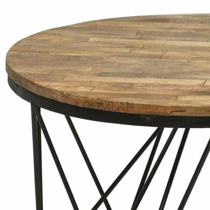 Arymira Reclaimed Wood Round Side Table
