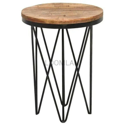 Arymira Reclaimed Wood Round Side Table