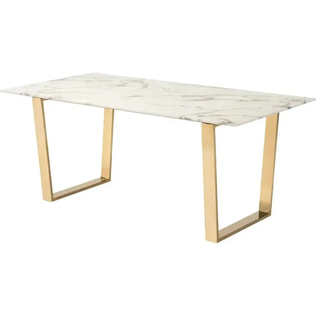 Atlas Dining Table White & Gold