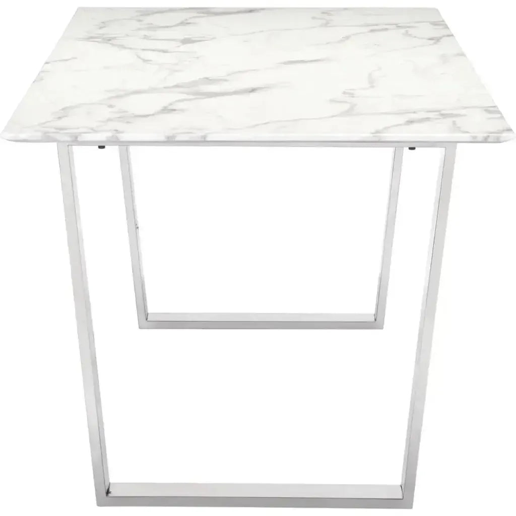 Atlas Dining Table White & Silver