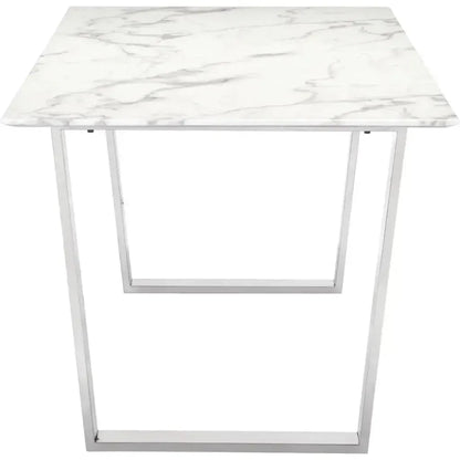 Atlas Dining Table White & Silver