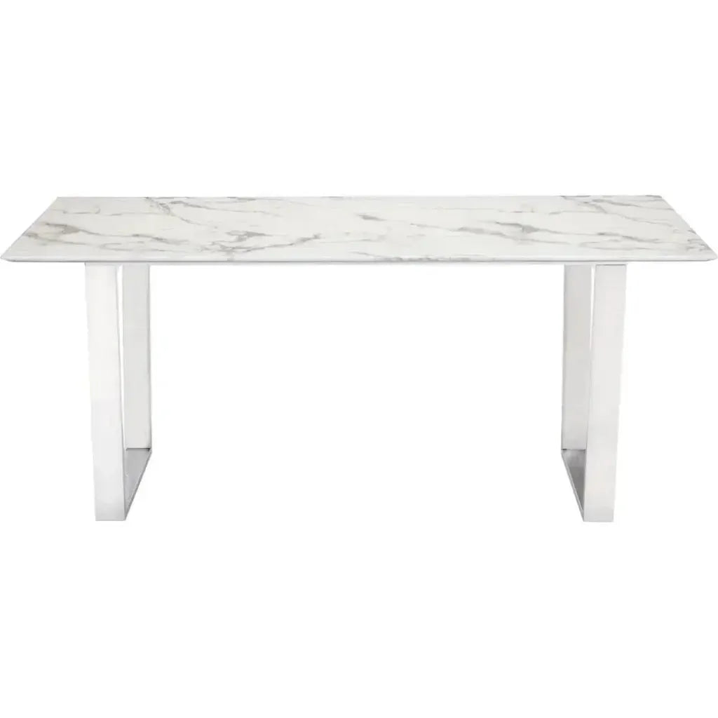 Atlas Dining Table White & Silver
