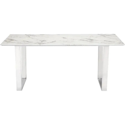 Atlas Dining Table White & Silver