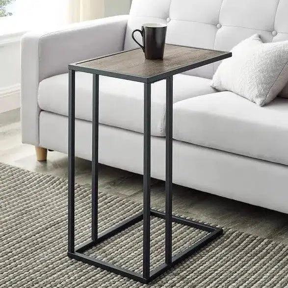 Atom Side Table Black with Steel Frame