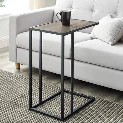 Atom Side Table Black with Steel Frame