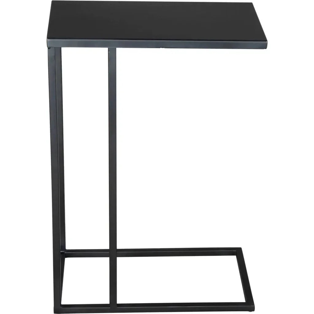 Atom Side Table Black with Steel Frame
