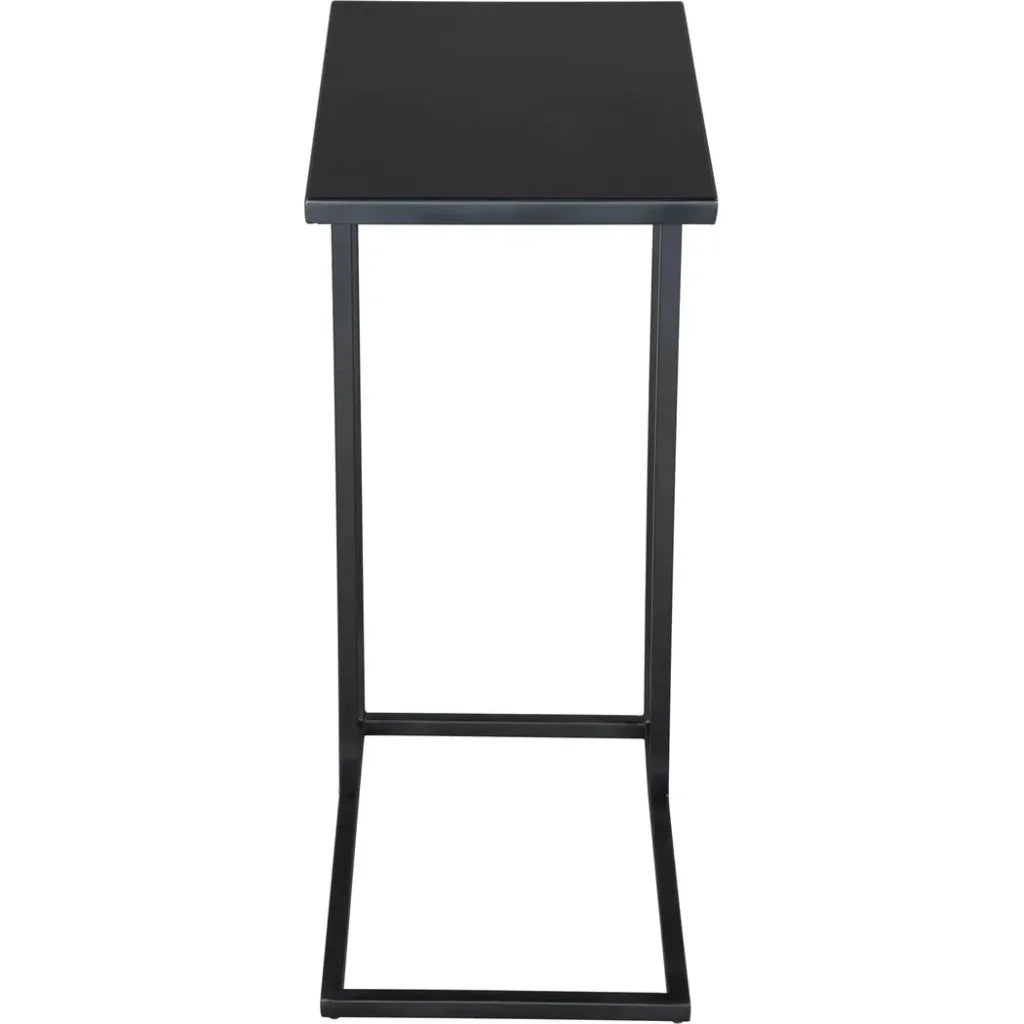 Atom Side Table Black with Steel Frame