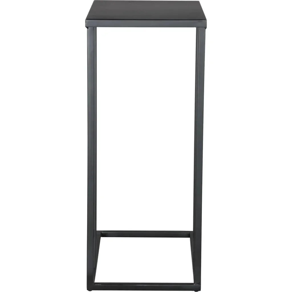 Atom Side Table Black with Steel Frame