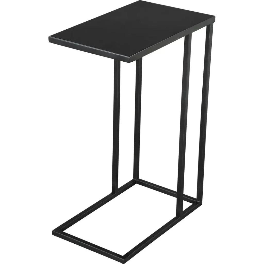 Atom Side Table Black with Steel Frame