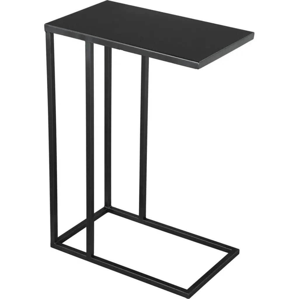 Atom Side Table Black with Steel Frame