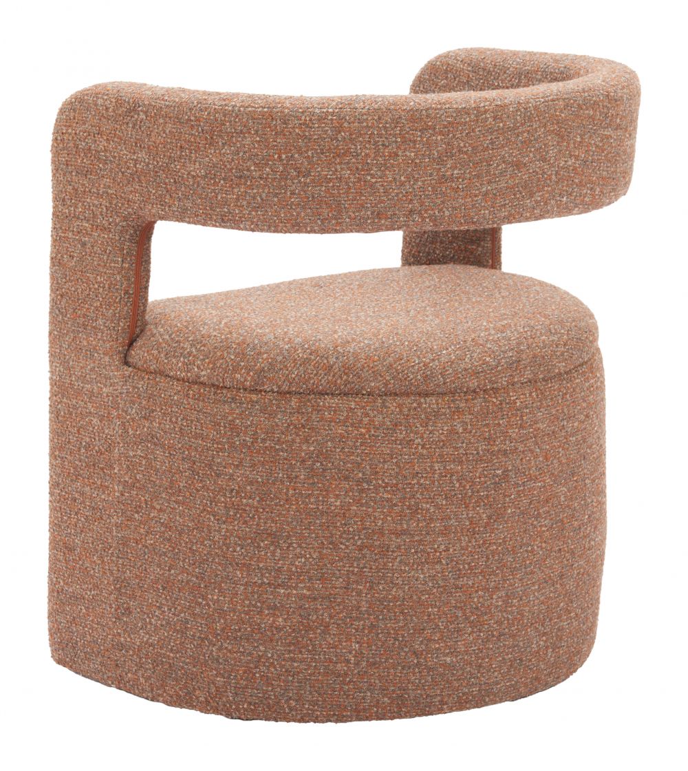 Atria Tawny Brown Fabric Club Chair with Ottoman