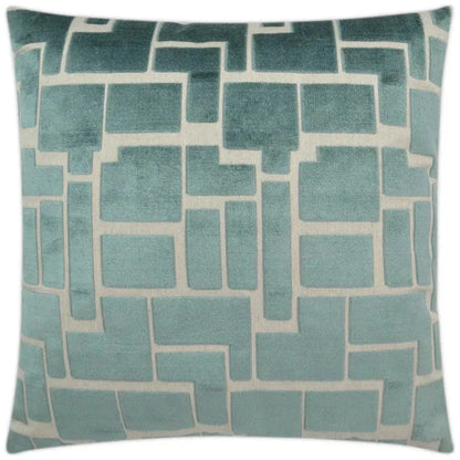 Aura Mist Teal Throw Pillow With Insert