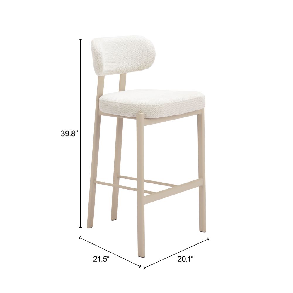 Aurea Textured Fabric Barstool 2PC