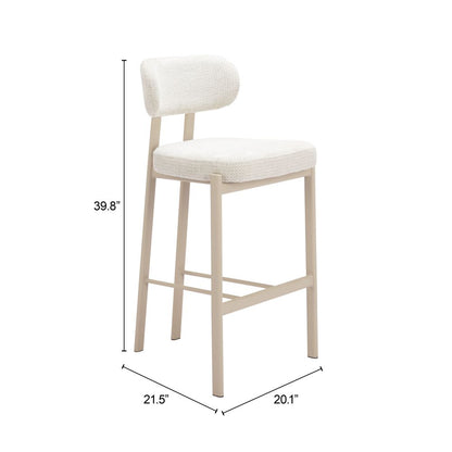 Aurea Textured Fabric Barstool 2PC