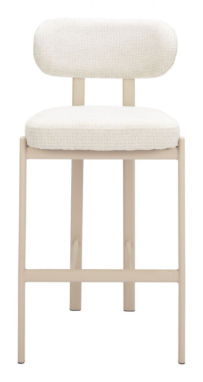 Aurea Textured Fabric Barstool 2PC