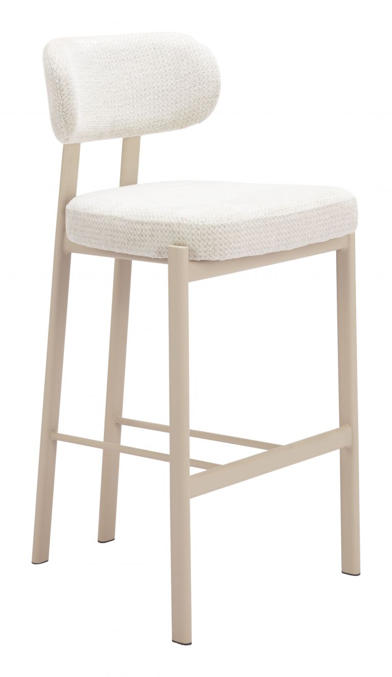 Aurea Textured Fabric Barstool 2PC