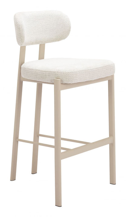Aurea Textured Fabric Barstool 2PC