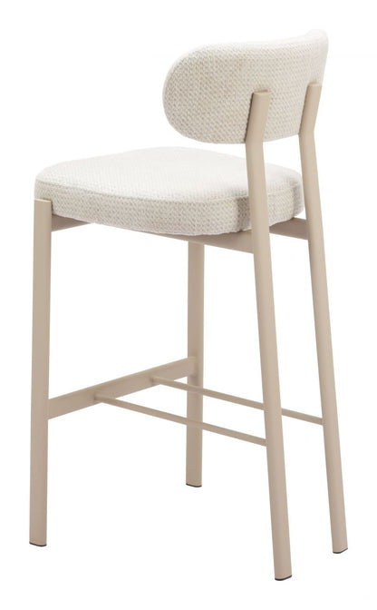 Aurea Textured Fabric Barstool 2PC