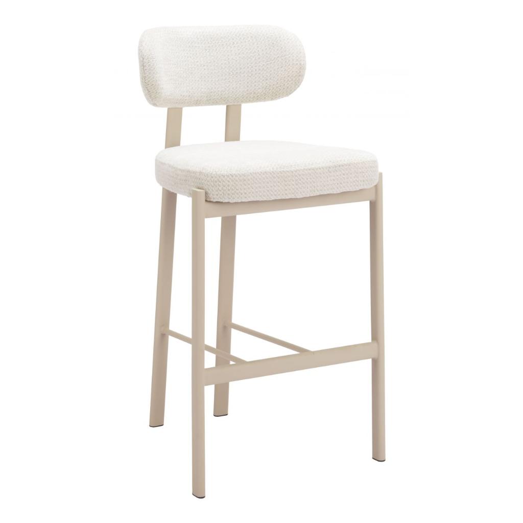 Aurea Textured Fabric Barstool 2PC