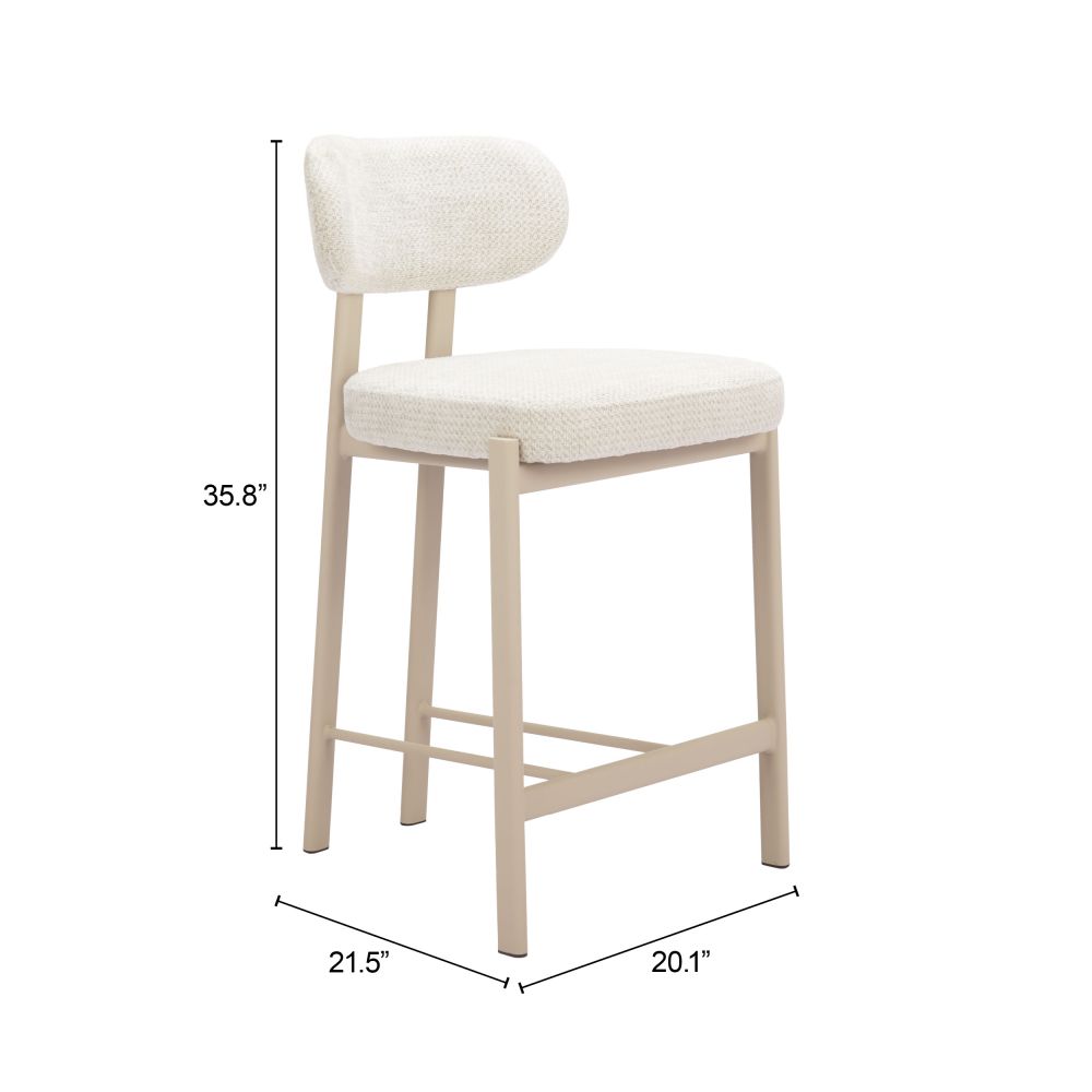 Aurea Textured Fabric Counter Stool 2PC