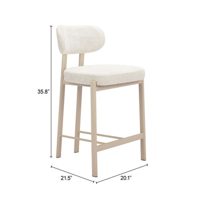 Aurea Textured Fabric Counter Stool 2PC