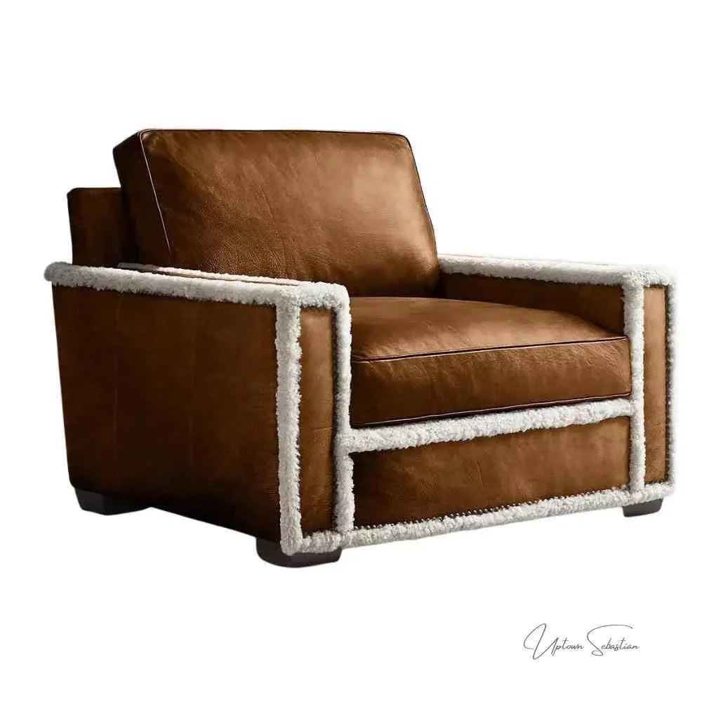 Austin Brown Benchmade Aniline Leather Club Chair