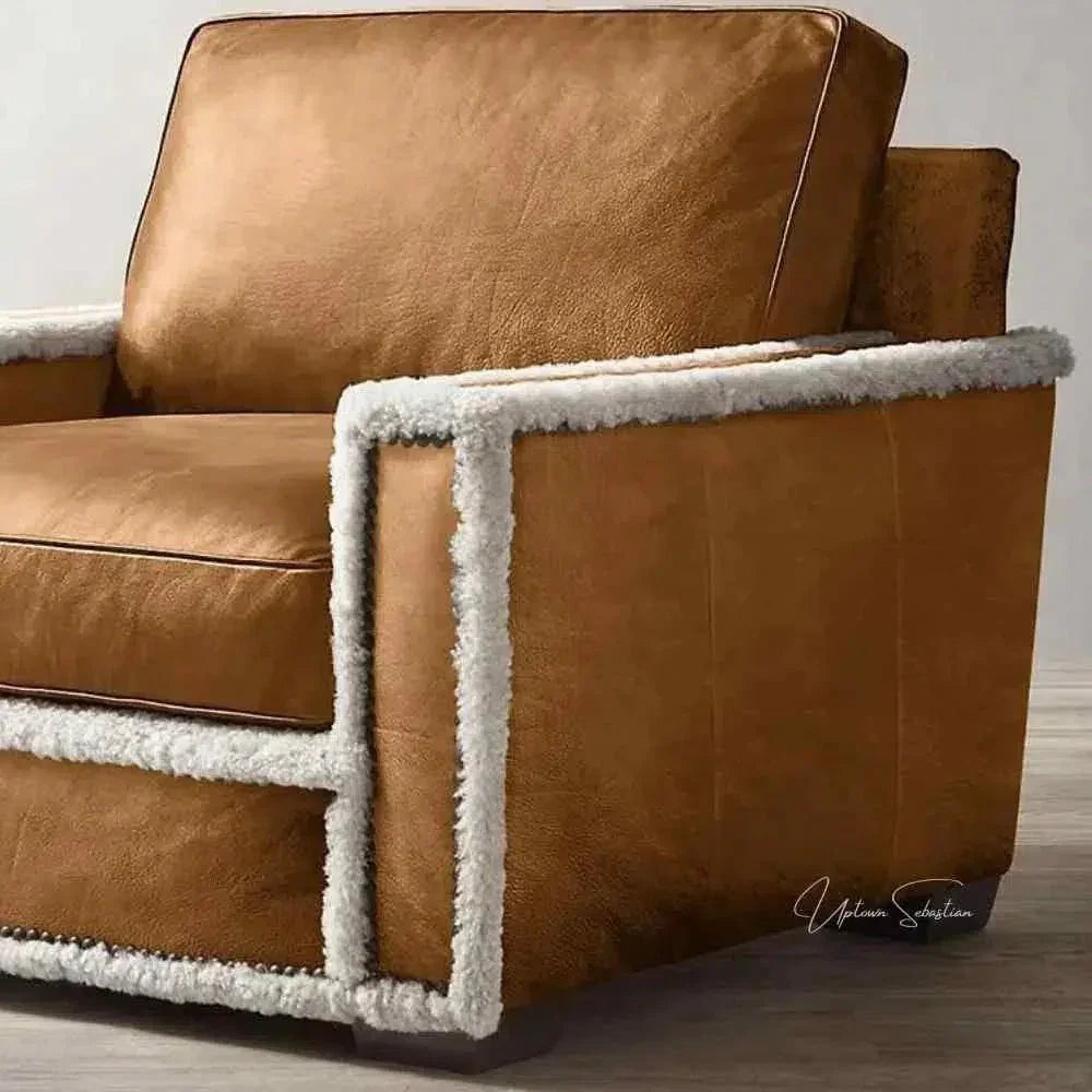 Austin Brown Benchmade Aniline Leather Club Chair