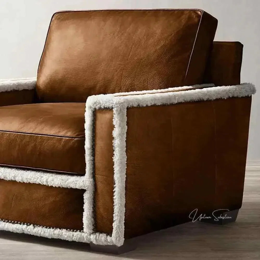 Austin Brown Benchmade Aniline Leather Club Chair