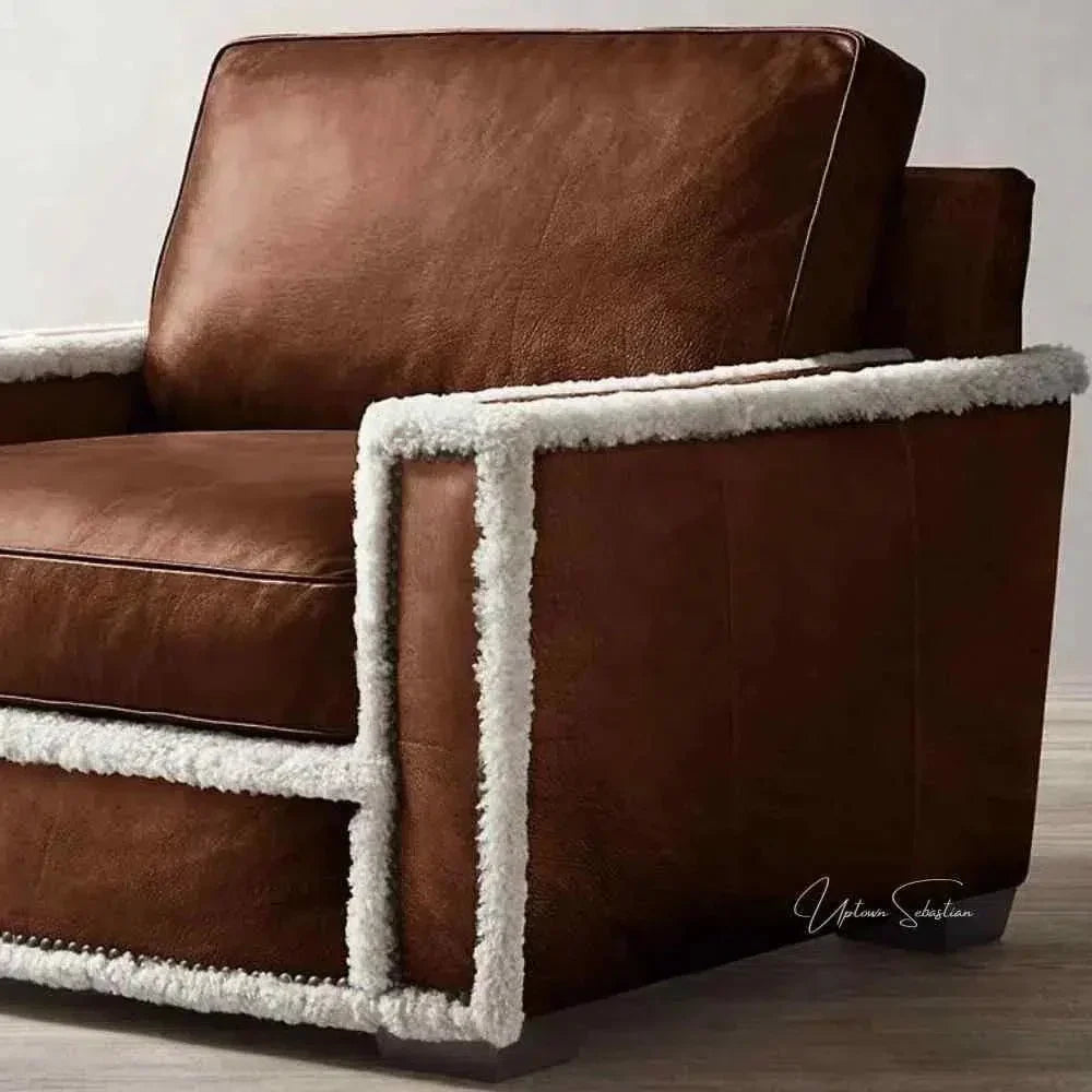 Austin Brown Benchmade Aniline Leather Club Chair
