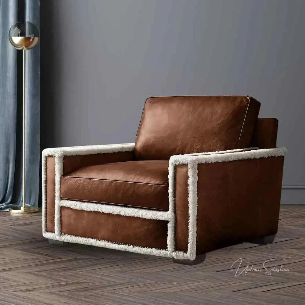 Austin Brown Benchmade Aniline Leather Club Chair