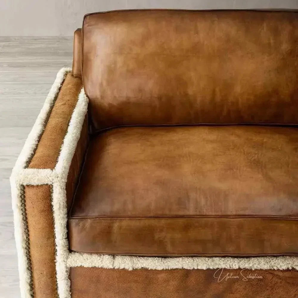 Austin Brown Benchmade Aniline Leather Club Chair