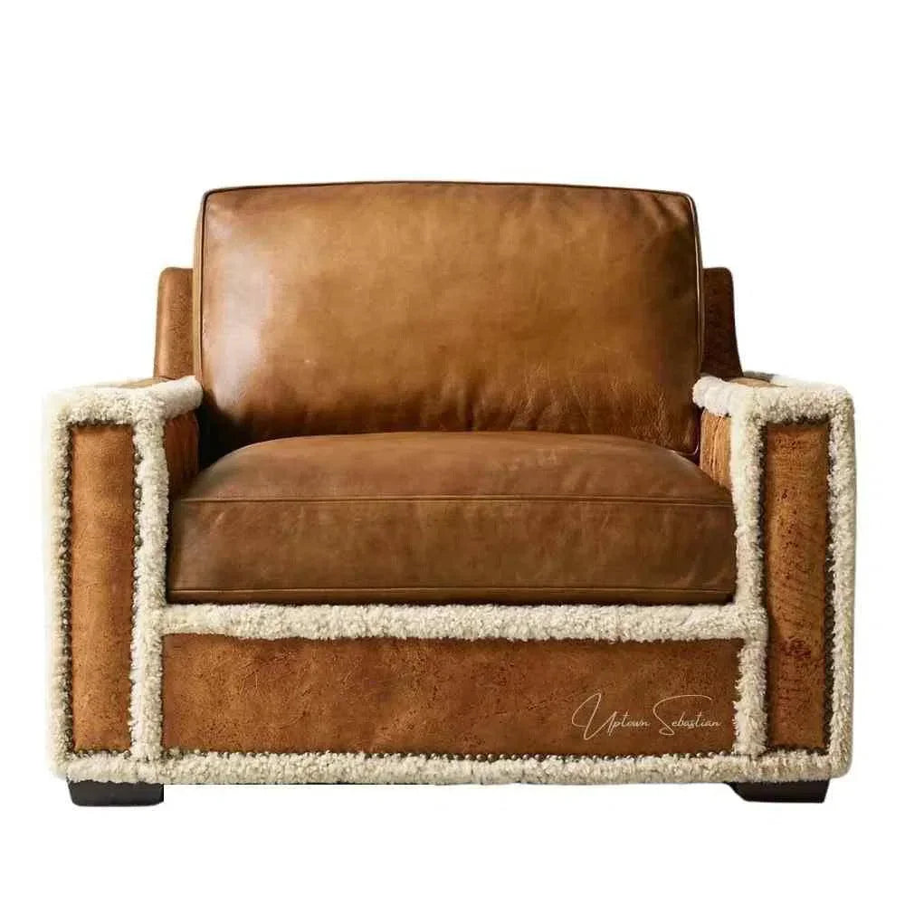 Austin Brown Benchmade Aniline Leather Club Chair