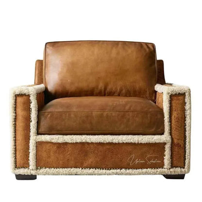 Austin Brown Benchmade Aniline Leather Club Chair
