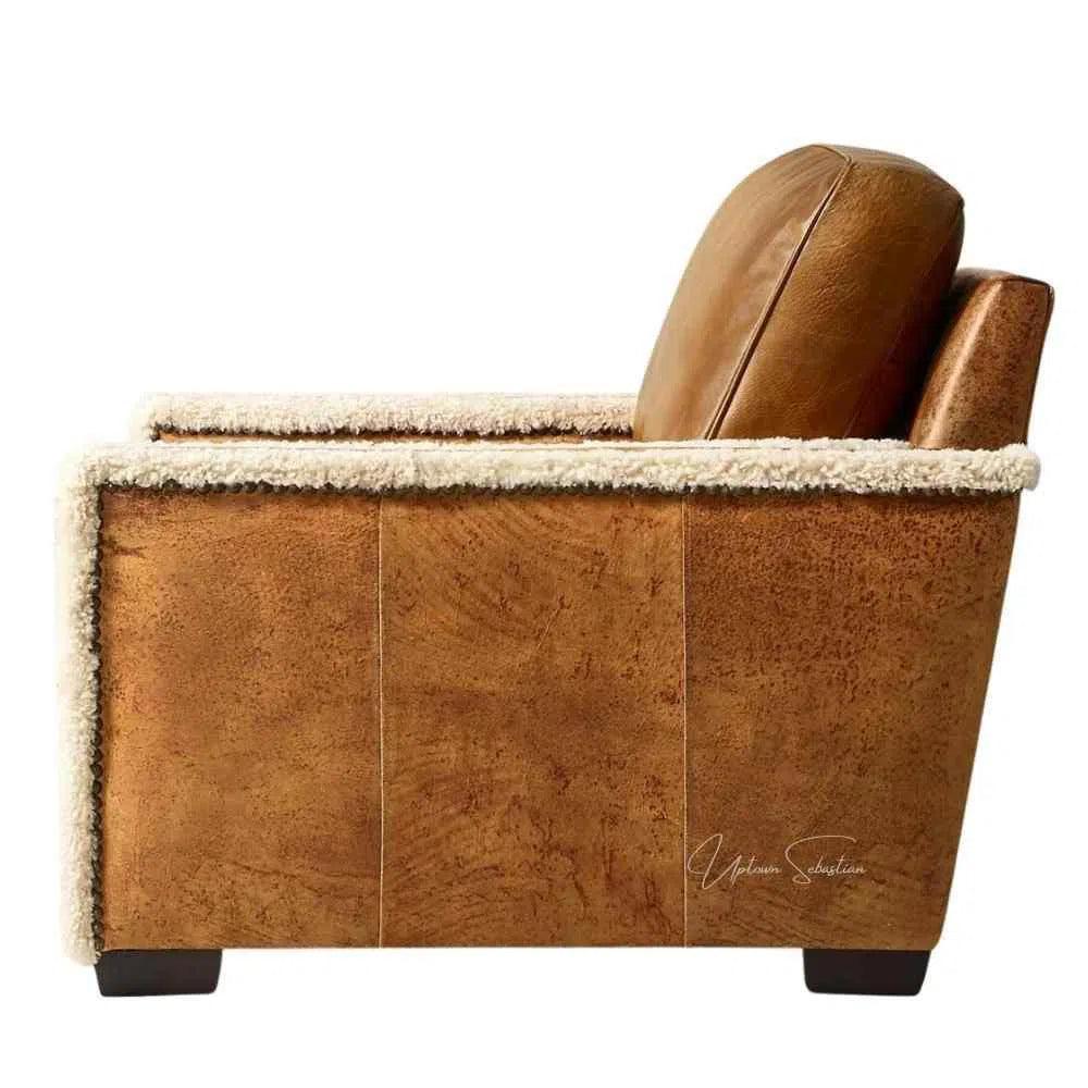 Austin Brown Benchmade Aniline Leather Club Chair
