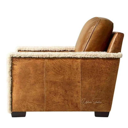 Austin Brown Benchmade Aniline Leather Club Chair