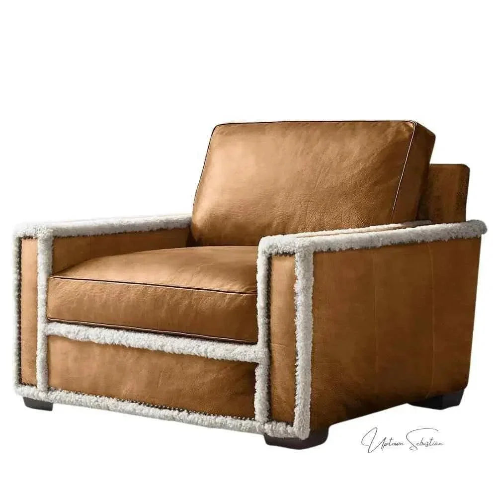 Austin Brown Benchmade Aniline Leather Club Chair