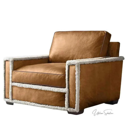 Austin Brown Benchmade Aniline Leather Club Chair