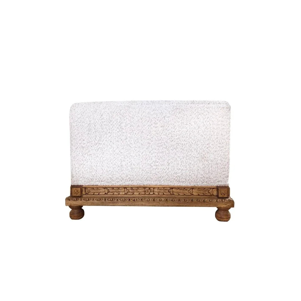 Ava Elegant Design White Fabric Chaise