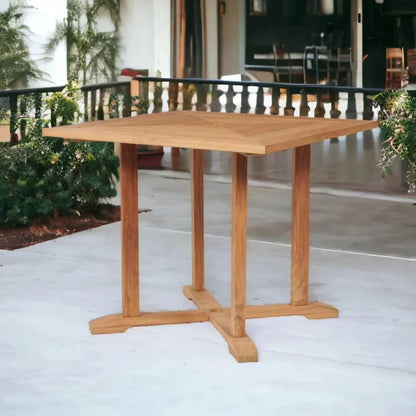 Avery Square Teak Outdoor Dining Table with Umbrella Hole