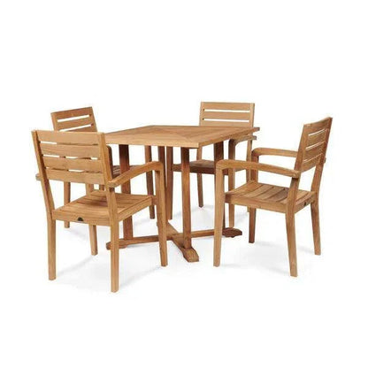 Avery Square Teak Outdoor Dining Table with Umbrella Hole