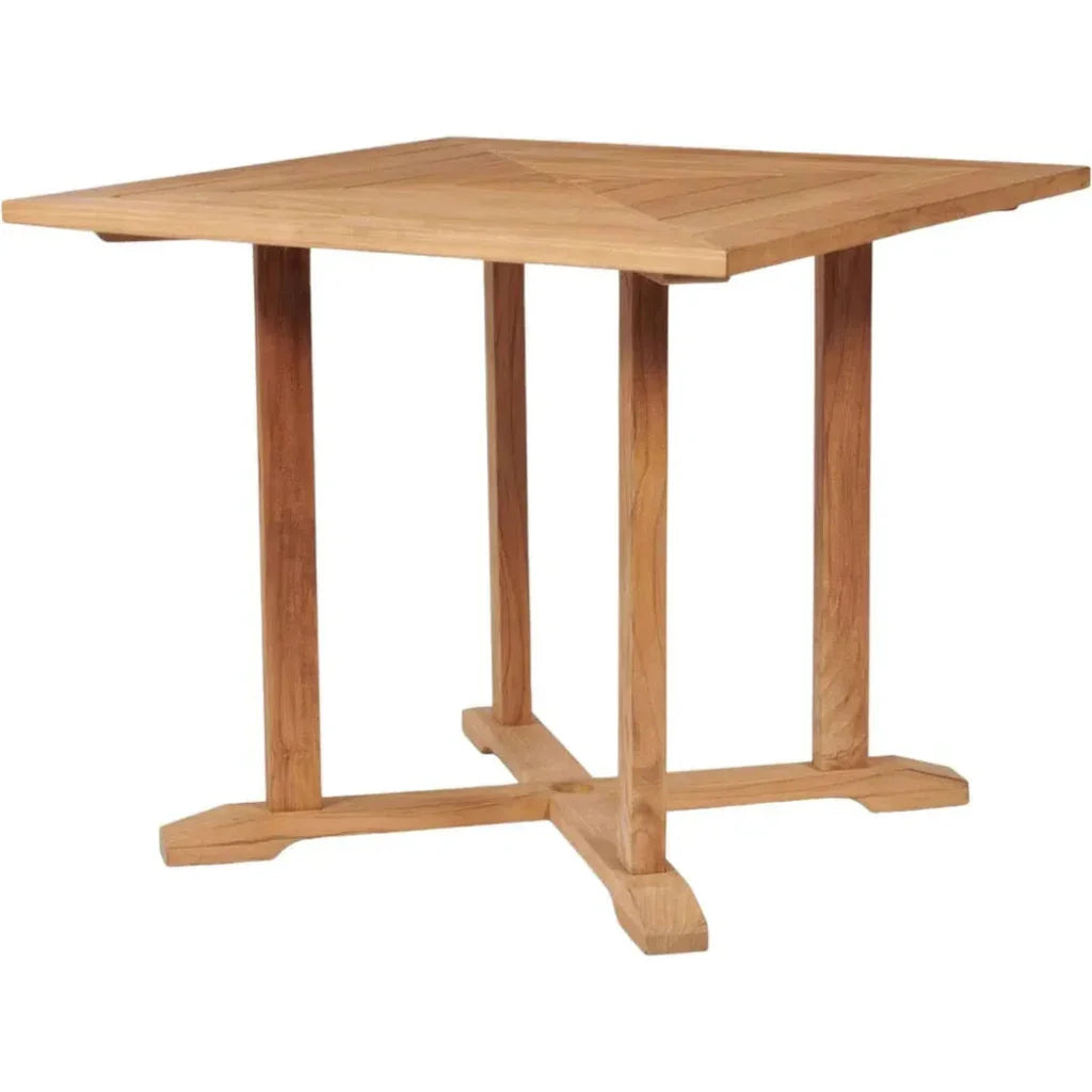 Avery Square Teak Outdoor Dining Table with Umbrella Hole