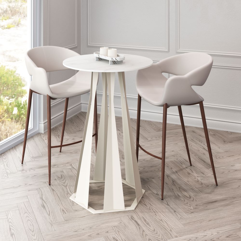 Axis Faux Marble Top White Bar Table