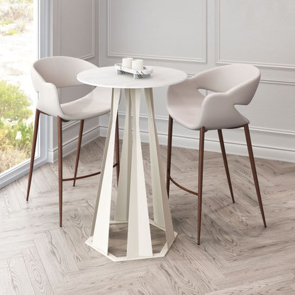 Axis Faux Marble Top White Bar Table