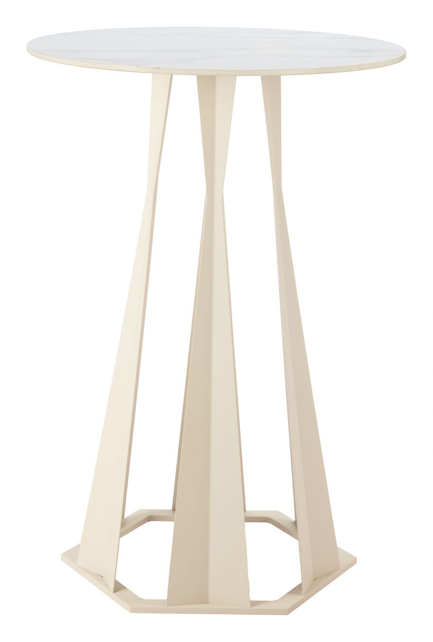 Axis Faux Marble Top White Bar Table