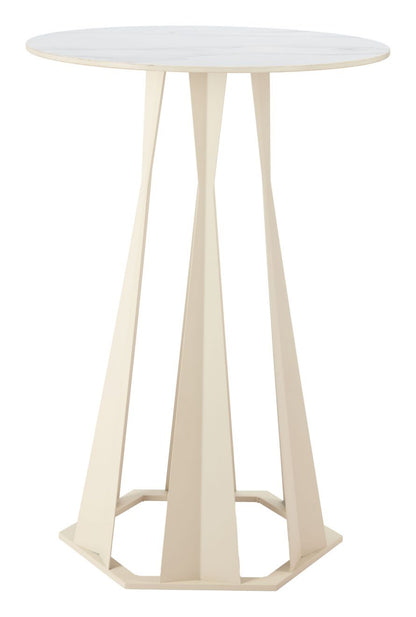 Axis Faux Marble Top White Bar Table