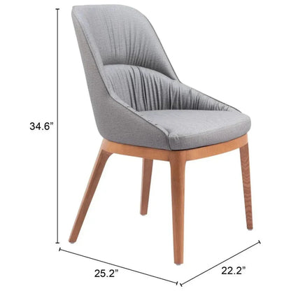 Ayr Fabric Armless Dining Chair 2PC