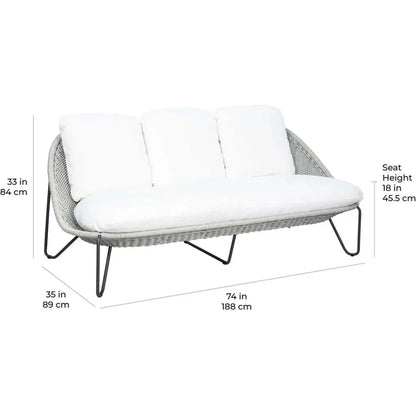Azores 3 Seat Sofa - Coconut White Outdoor Couch
